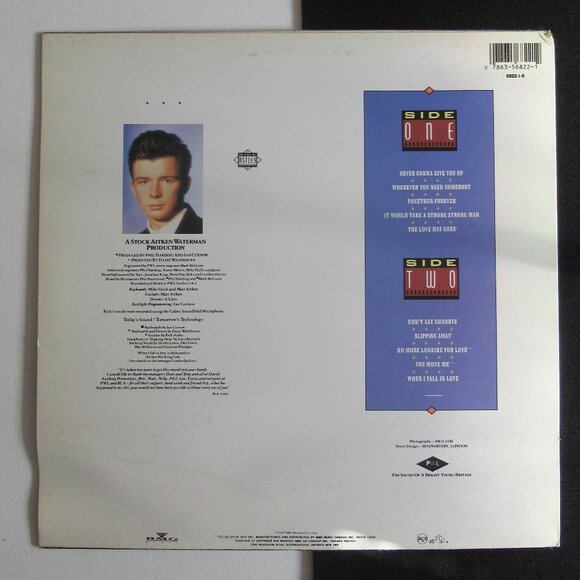 Rick Astley, Whenever You Need Somebody, 80s, Vintage, Vinyl, Album, Music - Picture 9 of 9